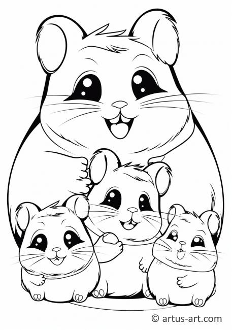 Page de coloriage de hamsters mignons